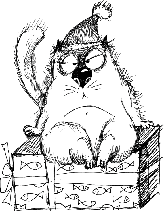 Hand-drawn cat illustration for to an amazing student vet nurse gift book